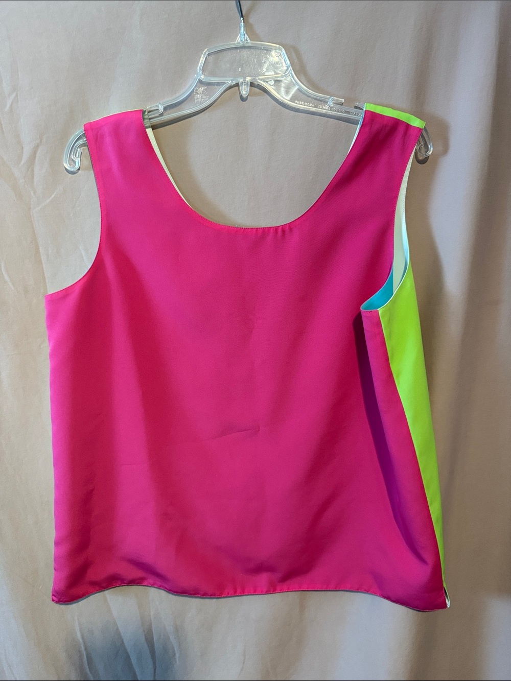 Reversible Pink &  Green / blue&white Women's Tank Top